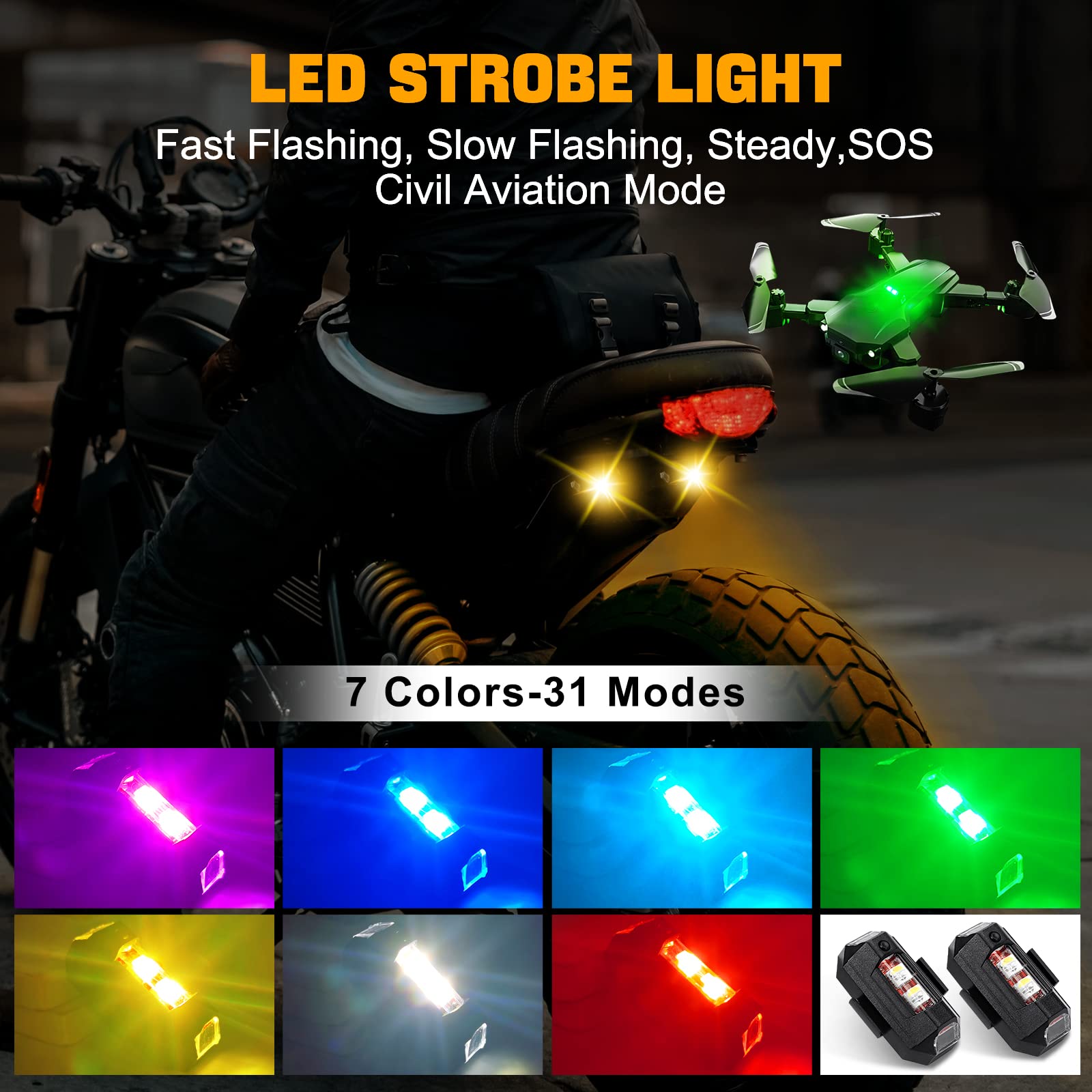Drone Strobe Light - Motorverlichting Drone Stroboscooplicht USB LED Anti-Collision