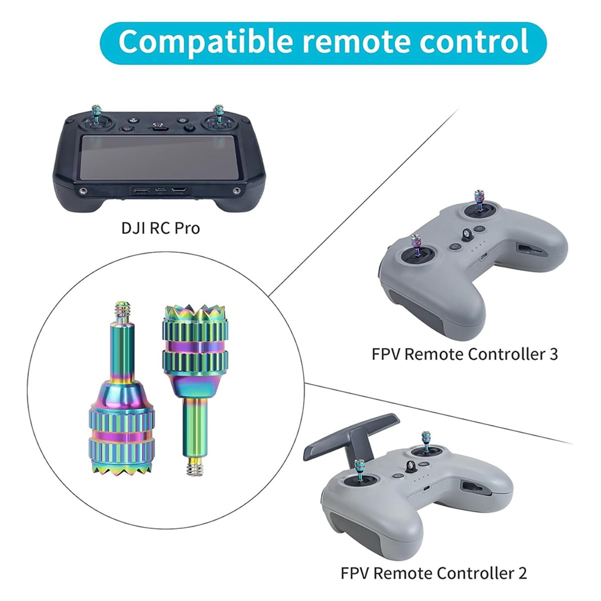 Drone Control Stick - DT75BG 4 STUKS Metalen Controle Joysticks