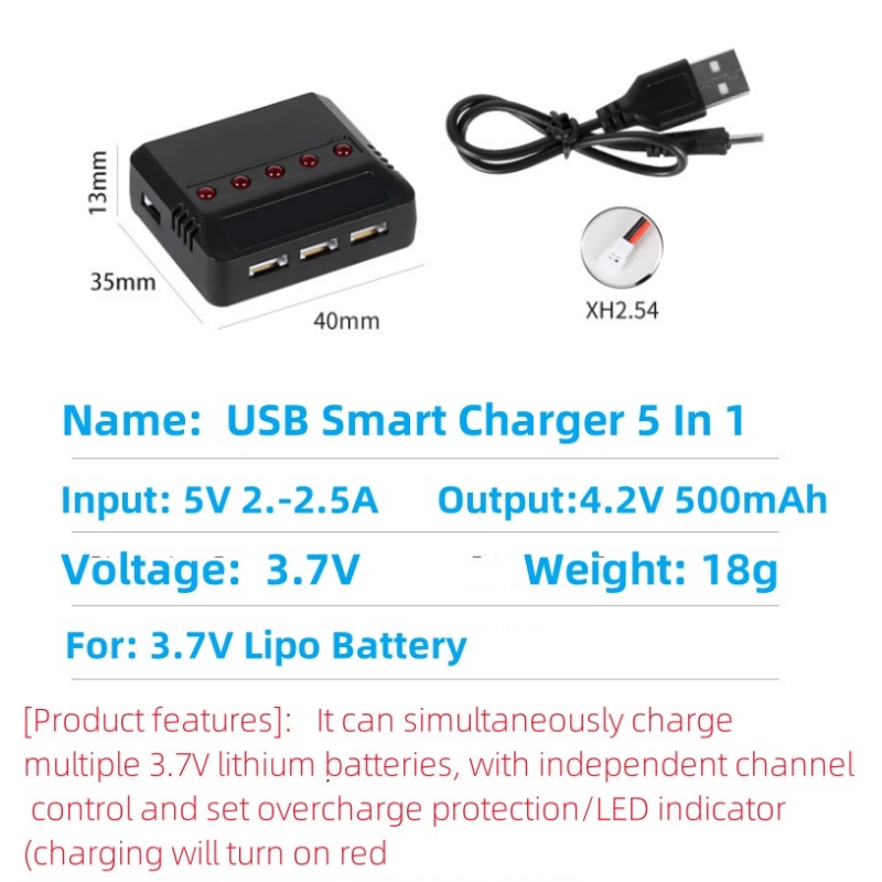 Syma X5HW X5HC X5C X5SW 3.7V 5 - Drone Battery Adapter recensie en prijs