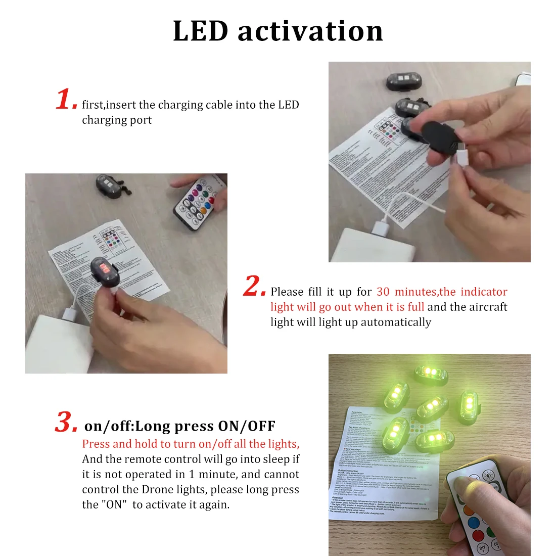 2/4/8Pcs Draadloze Afstandsbed - Drone Strobe Light recensie en prijs